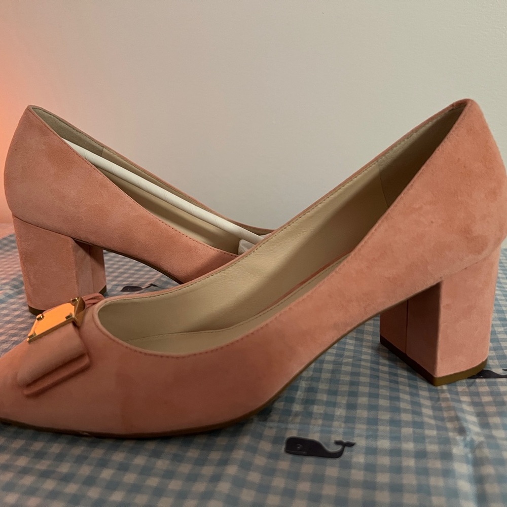 Cole Haan Pink Suede Block Heels